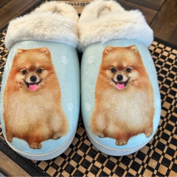 SNUGGS Memory Foam POMERANIAN Dog Non Slip Slippers By E&S Pets Sz S/M (6-8) - Picture 3 of 9